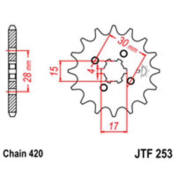 JT JT Gear Box Sprockets G/B 253/255/272-13T HON